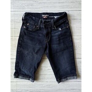 Levis Denizen Modern Skinny Shorts Size 2 W26 Bermuda Roll Cuff